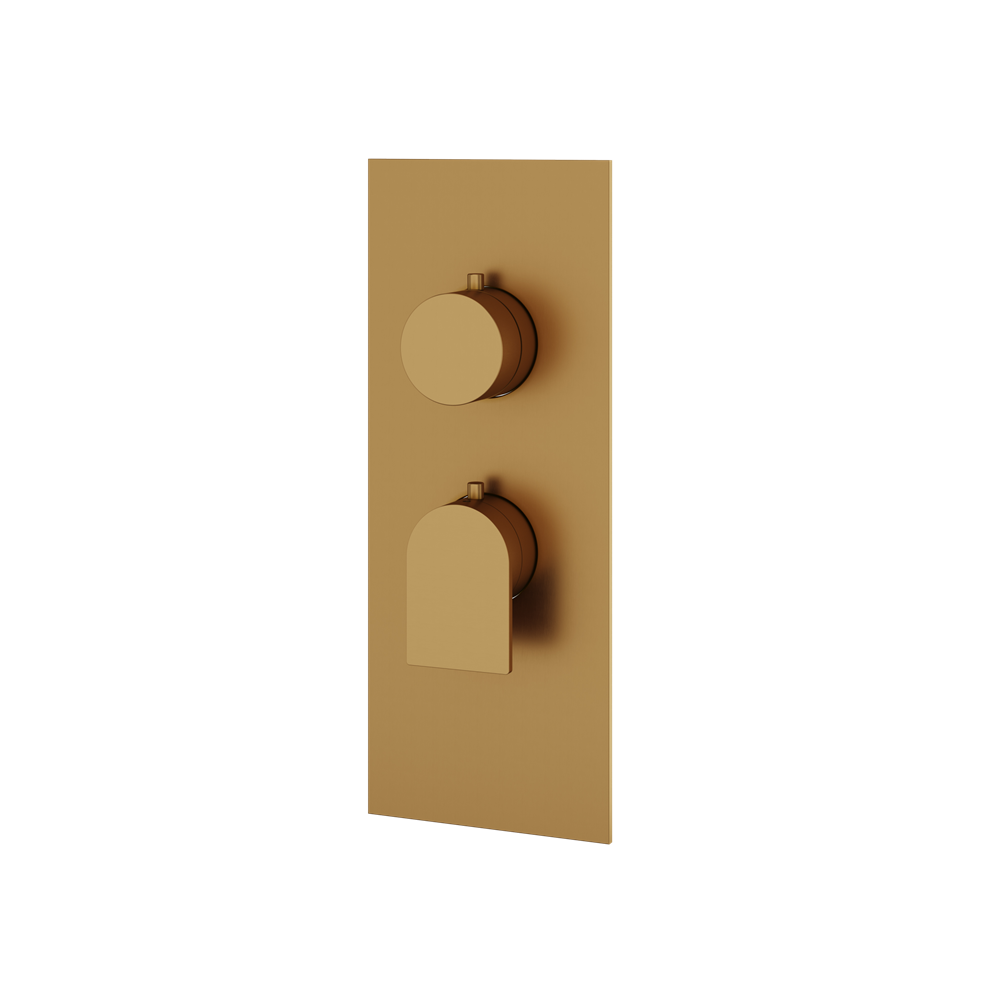 Aquabrass - Alpha Square/Round Trim Set for 1 Shut-Off Thermostatic Valve