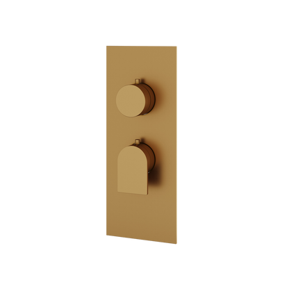 Aquabrass - Alpha Square/Round Trim Set for 1 Shut-Off Thermostatic Valve