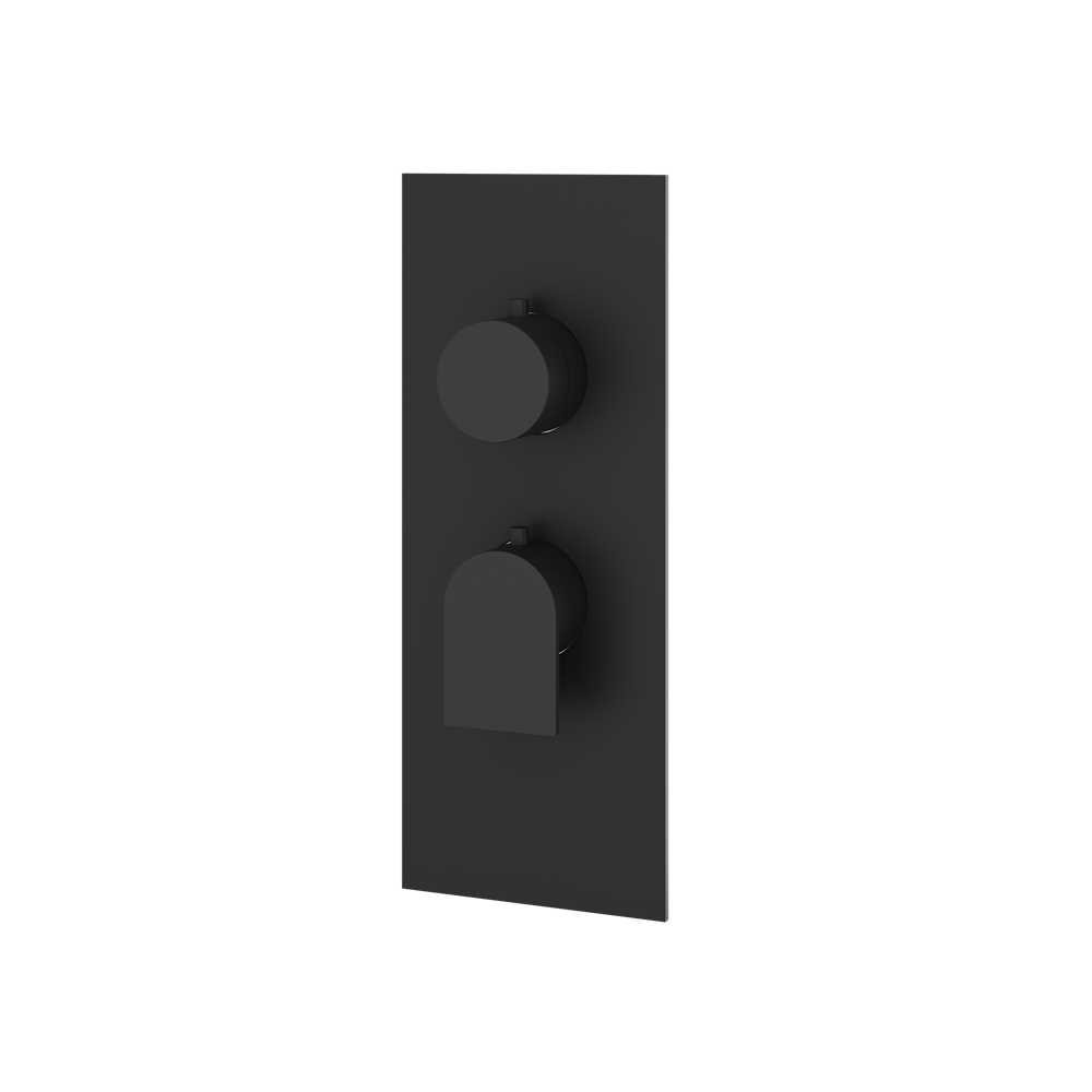 Aquabrass - Alpha Square/Round Trim Set for 1 Shut-Off Thermostatic Valve
