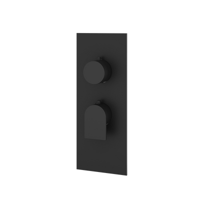 Aquabrass - Alpha Square/Round Trim Set for 1 Shut-Off Thermostatic Valve