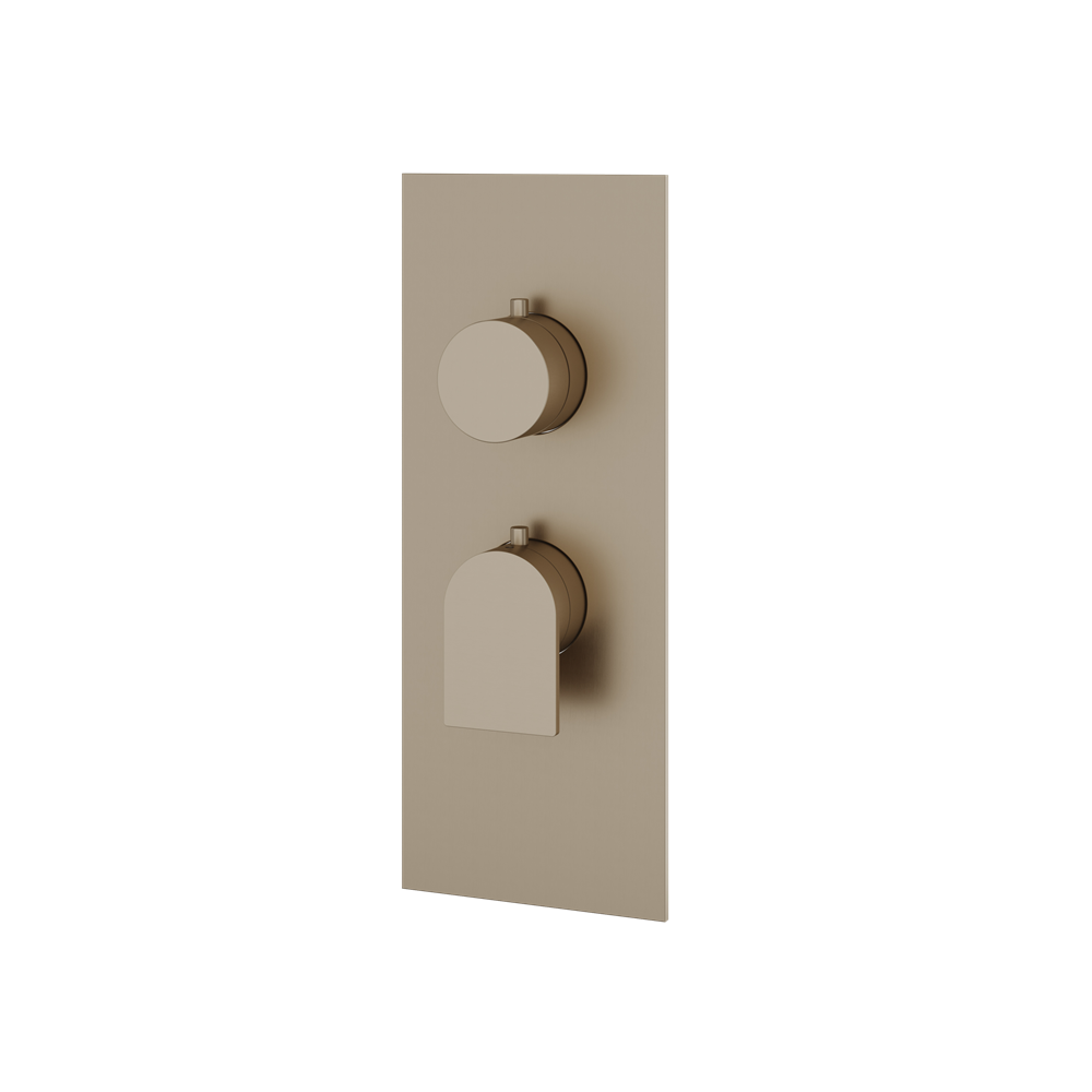 Aquabrass - Alpha Square/Round Trim Set for 1 Shut-Off Thermostatic Valve