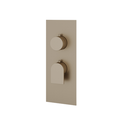 Aquabrass - Alpha Square/Round Trim Set for 1 Shut-Off Thermostatic Valve