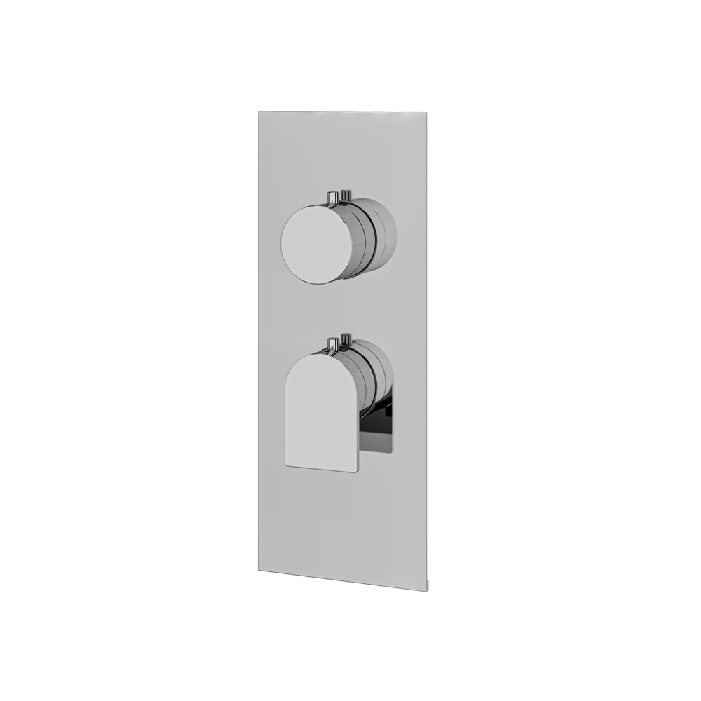 Aquabrass - Alpha Square/Round Trim Set for 1 Shut-Off Thermostatic Valve