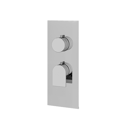 Aquabrass - Alpha Square/Round Trim Set for 1 Shut-Off Thermostatic Valve