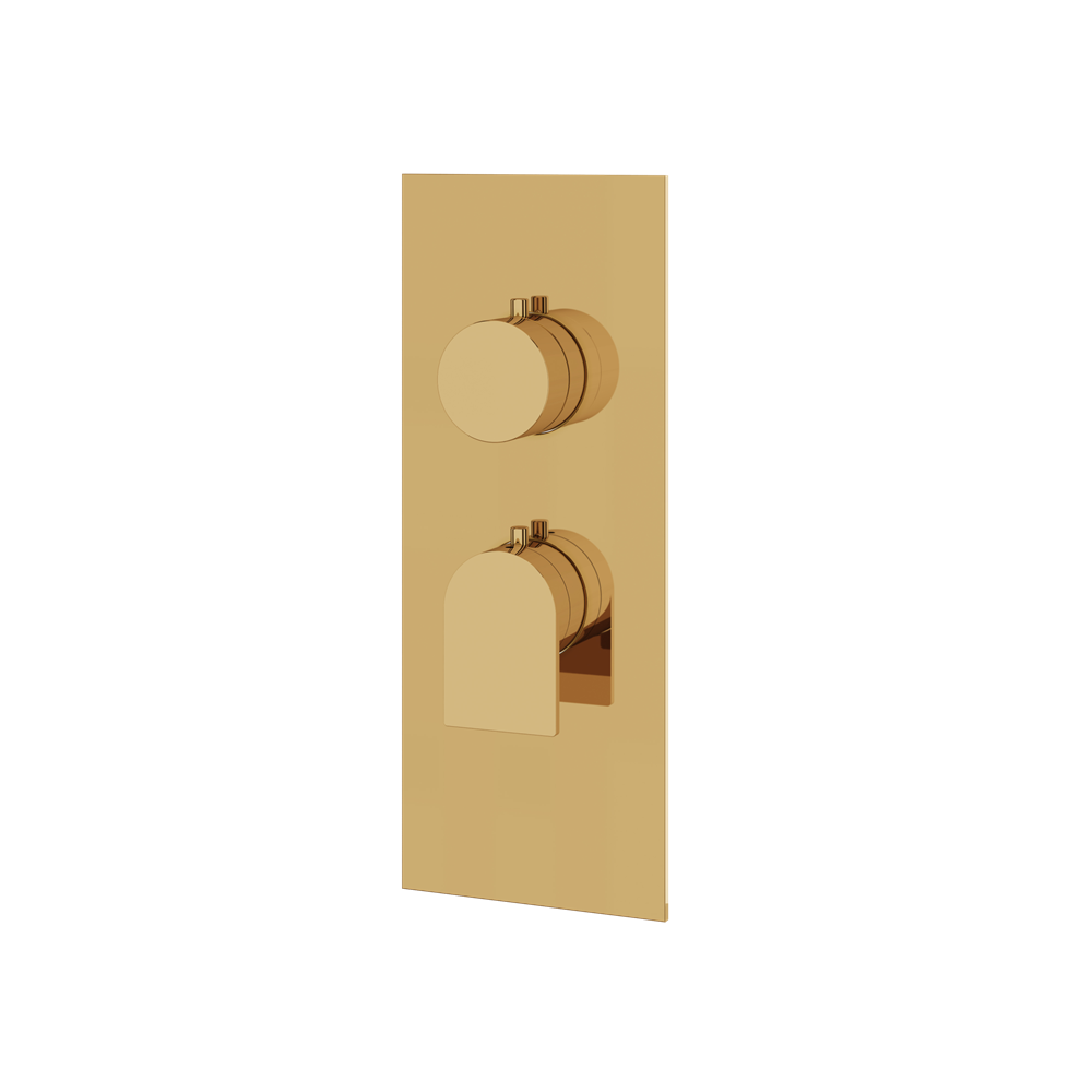 Aquabrass - Alpha Square/Round Trim Set for 1 Shut-Off Thermostatic Valve