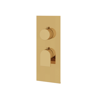 Aquabrass - Alpha Square/Round Trim Set for 1 Shut-Off Thermostatic Valve