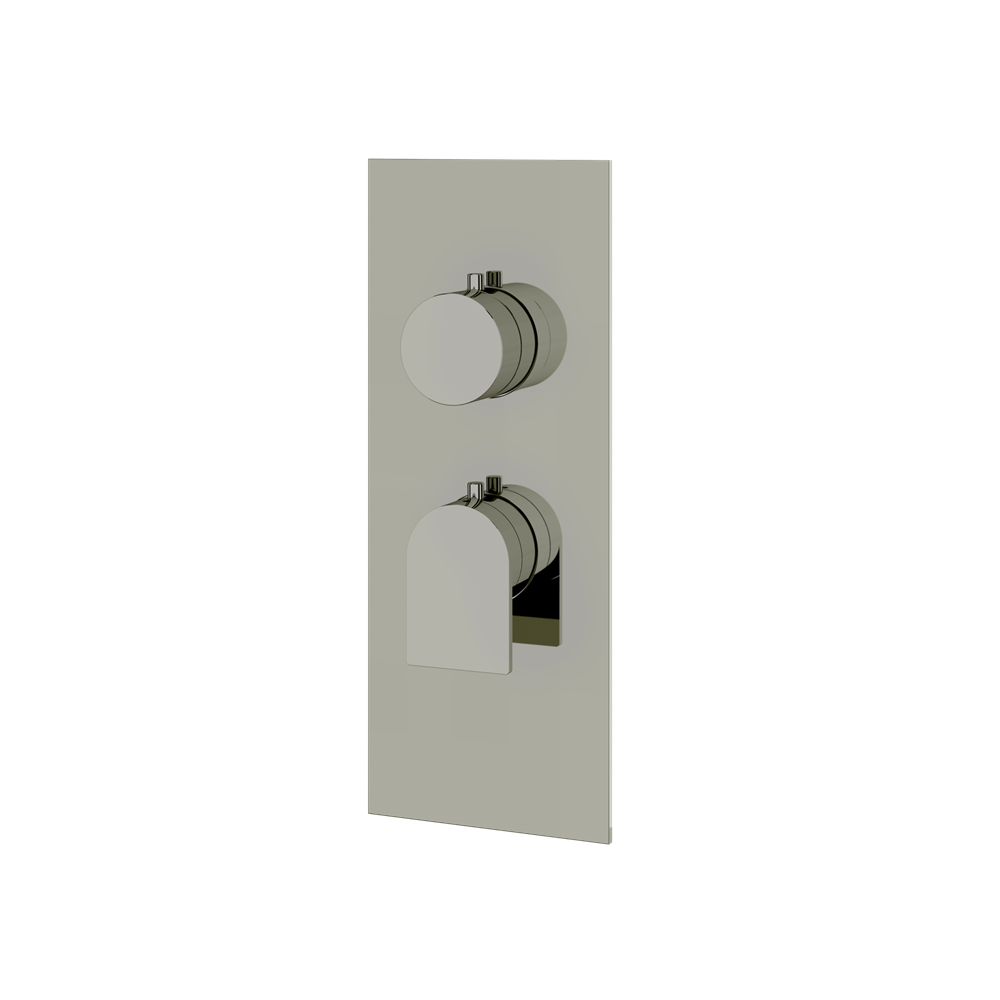 Aquabrass - Alpha Square/Round Trim Set for 1 Shut-Off Thermostatic Valve