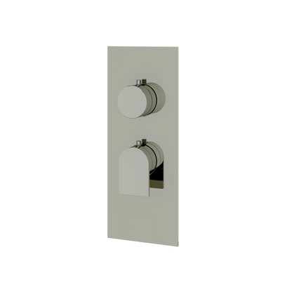 Aquabrass - Alpha Square/Round Trim Set for 1 Shut-Off Thermostatic Valve