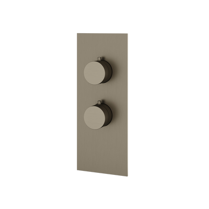 Aquabrass - Square/Round Trim Set for 1 Shut-Off Thermostatic Valve
