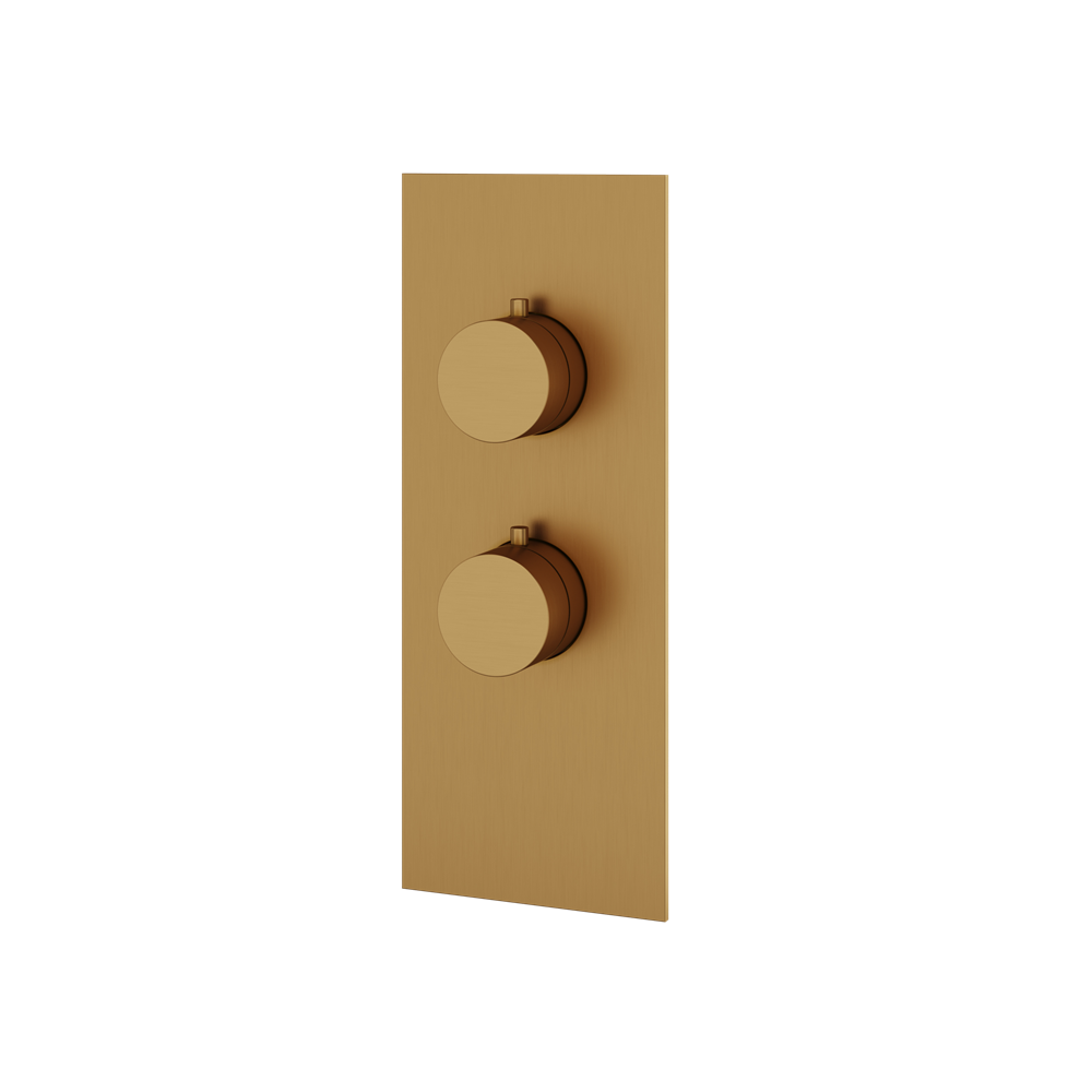 Aquabrass - Square/Round Trim Set for 1 Shut-Off Thermostatic Valve