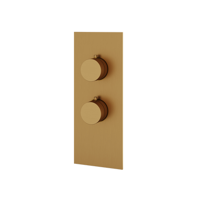 Aquabrass - Square/Round Trim Set for 1 Shut-Off Thermostatic Valve