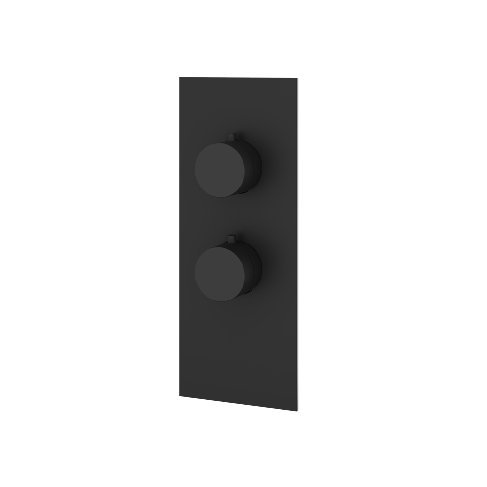 Aquabrass - Square/Round Trim Set for 1 Shut-Off Thermostatic Valve