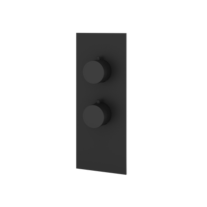 Aquabrass - Square/Round Trim Set for 1 Shut-Off Thermostatic Valve