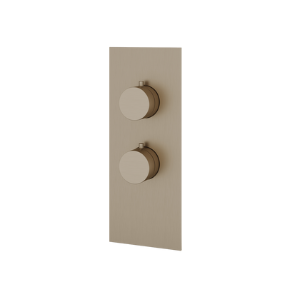 Aquabrass - Square/Round Trim Set for 1 Shut-Off Thermostatic Valve