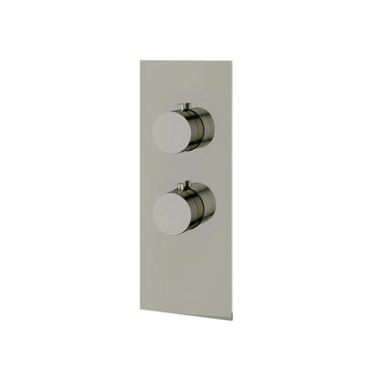 Aquabrass - Square/Round Trim Set for 1 Shut-Off Thermostatic Valve