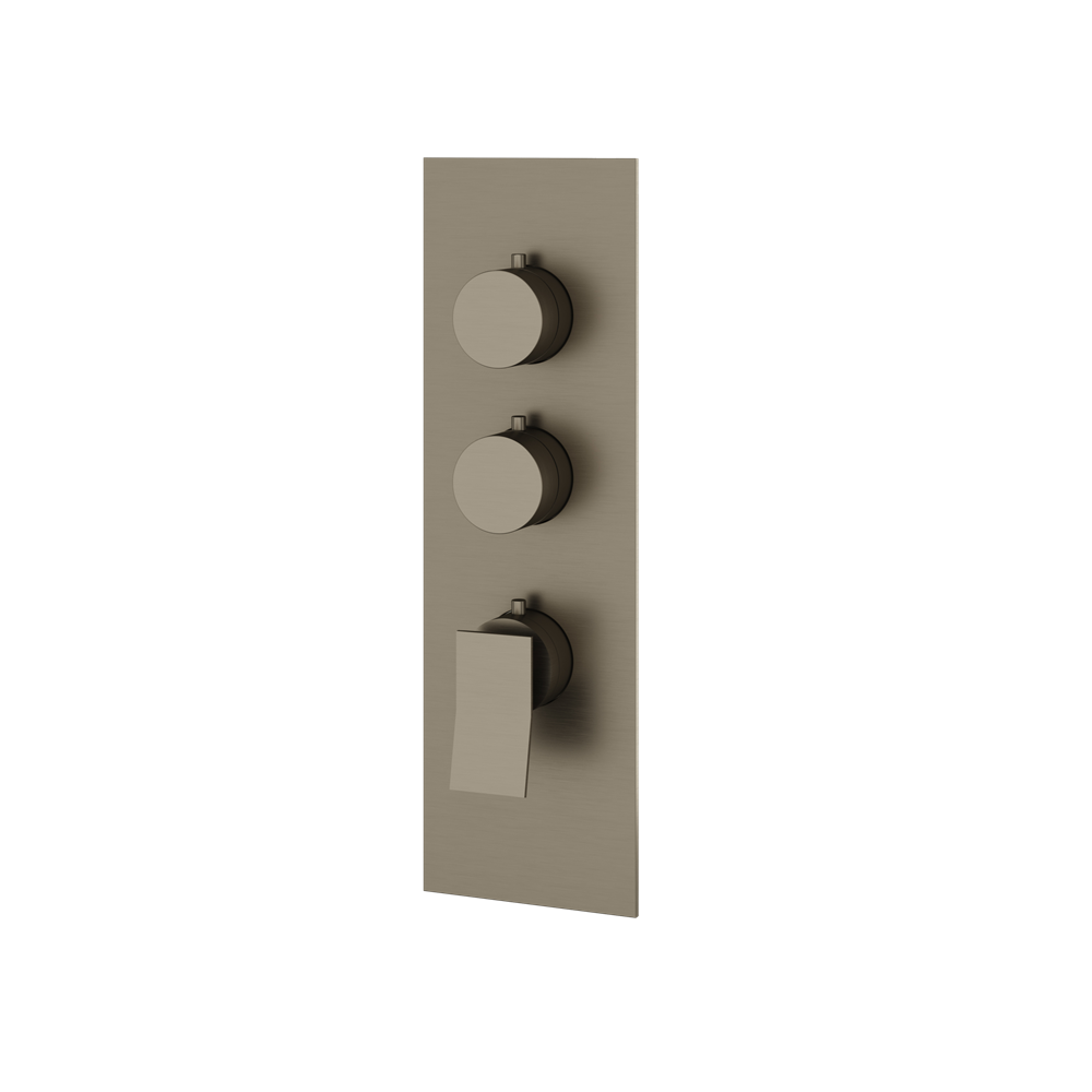 Aquabrass - Chicane Square/Round Trim Set for 2 Shut-Off Thermostatic Valve