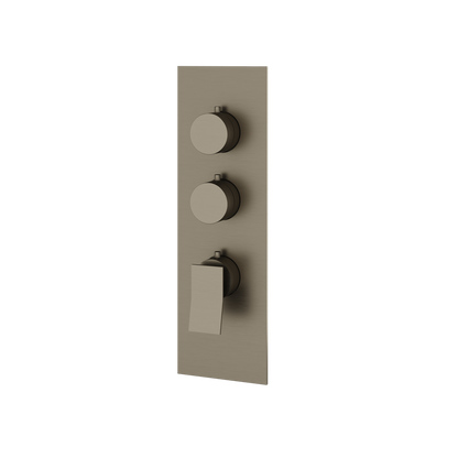 Aquabrass - Chicane Square/Round Trim Set for 2 Shut-Off Thermostatic Valve