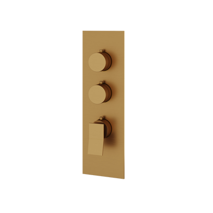 Aquabrass - Chicane Square/Round Trim Set for 2 Shut-Off Thermostatic Valve