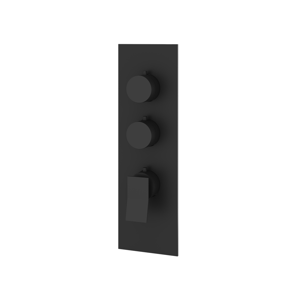 Aquabrass - Chicane Square/Round Trim Set for 2 Shut-Off Thermostatic Valve