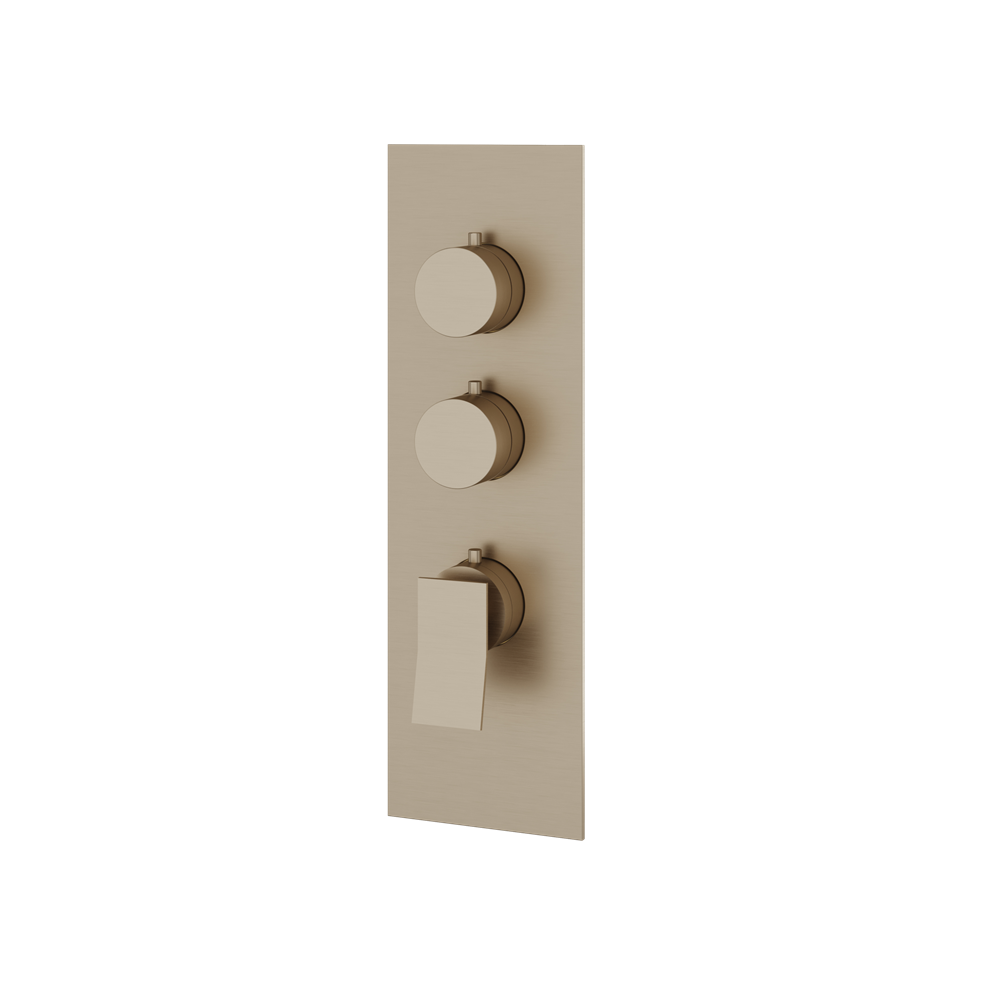 Aquabrass - Chicane Square/Round Trim Set for 2 Shut-Off Thermostatic Valve