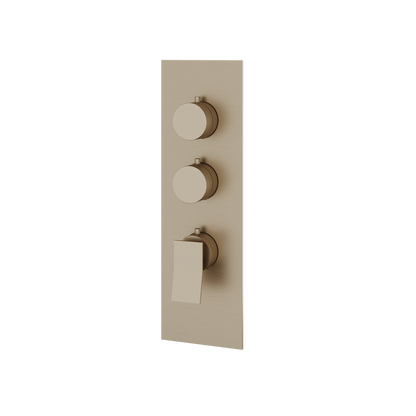 Aquabrass - Chicane Square/Round Trim Set for 2 Shut-Off Thermostatic Valve