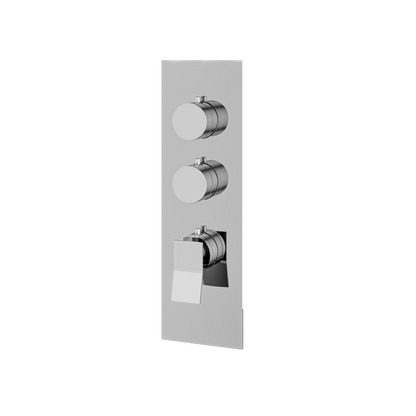 Aquabrass - Chicane Square/Round Trim Set for 2 Shut-Off Thermostatic Valve