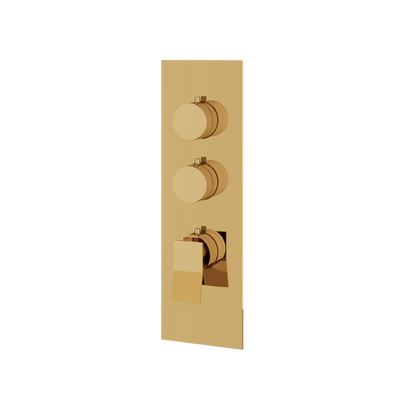 Aquabrass - Chicane Square/Round Trim Set for 2 Shut-Off Thermostatic Valve