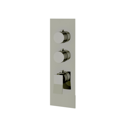 Aquabrass - Chicane Square/Round Trim Set for 2 Shut-Off Thermostatic Valve
