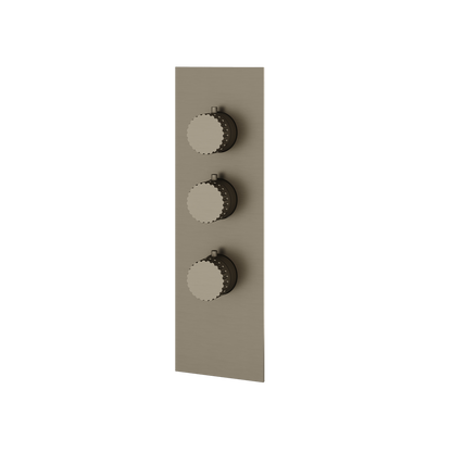 Aquabrass - Tosca Square/Round Trim Set for 2 Shut-Off Thermostatic Valve