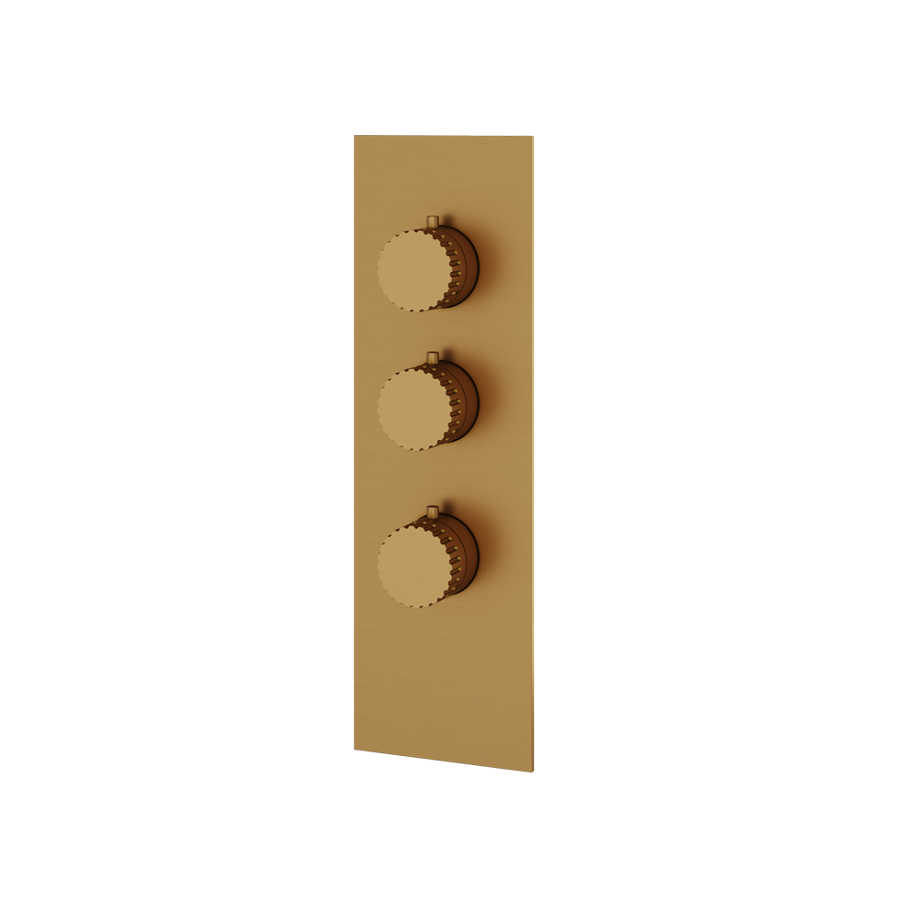 Aquabrass - Tosca Square/Round Trim Set for 2 Shut-Off Thermostatic Valve