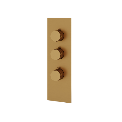 Aquabrass - Tosca Square/Round Trim Set for 2 Shut-Off Thermostatic Valve