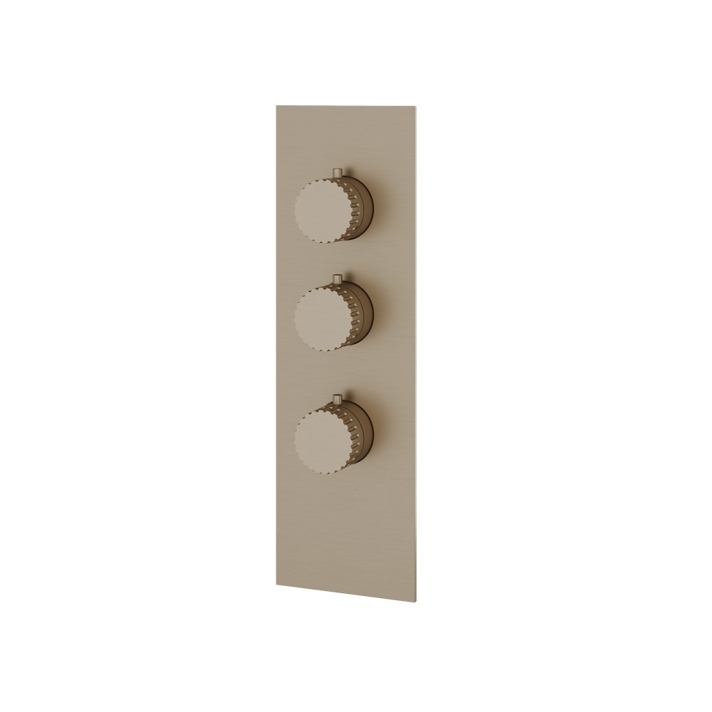Aquabrass - Tosca Square/Round Trim Set for 2 Shut-Off Thermostatic Valve