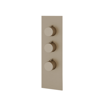 Aquabrass - Tosca Square/Round Trim Set for 2 Shut-Off Thermostatic Valve