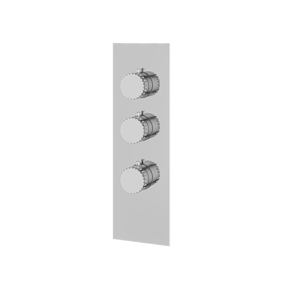 Aquabrass - Tosca Square/Round Trim Set for 2 Shut-Off Thermostatic Valve