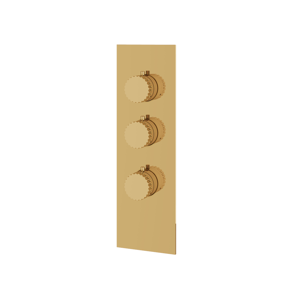 Aquabrass - Tosca Square/Round Trim Set for 2 Shut-Off Thermostatic Valve