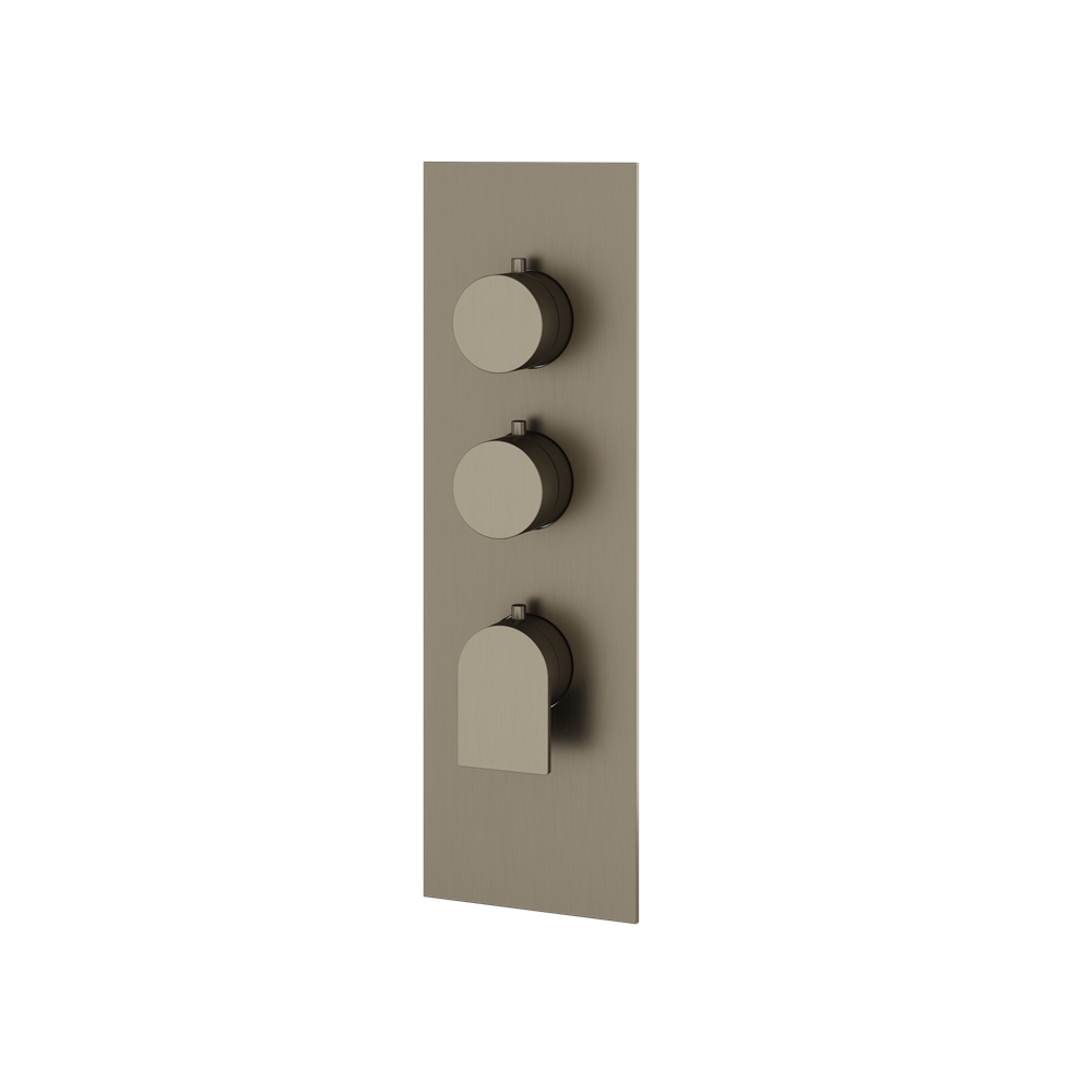 Aquabrass - Alpha Square/Round Trim Set for 2 Shut-Off Thermostatic Valve