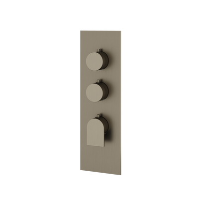 Aquabrass - Alpha Square/Round Trim Set for 2 Shut-Off Thermostatic Valve