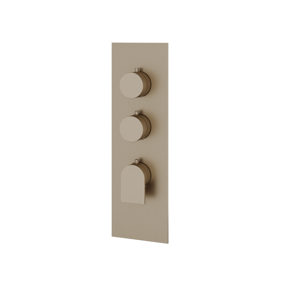 Aquabrass - Alpha Square/Round Trim Set for 2 Shut-Off Thermostatic Valve