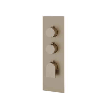 Aquabrass - Alpha Square/Round Trim Set for 2 Shut-Off Thermostatic Valve