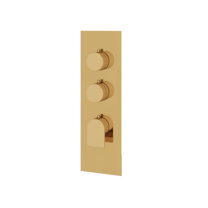 Aquabrass - Alpha Square/Round Trim Set for 2 Shut-Off Thermostatic Valve
