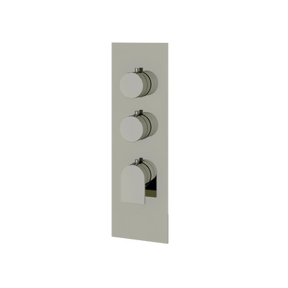Aquabrass - Alpha Square/Round Trim Set for 2 Shut-Off Thermostatic Valve