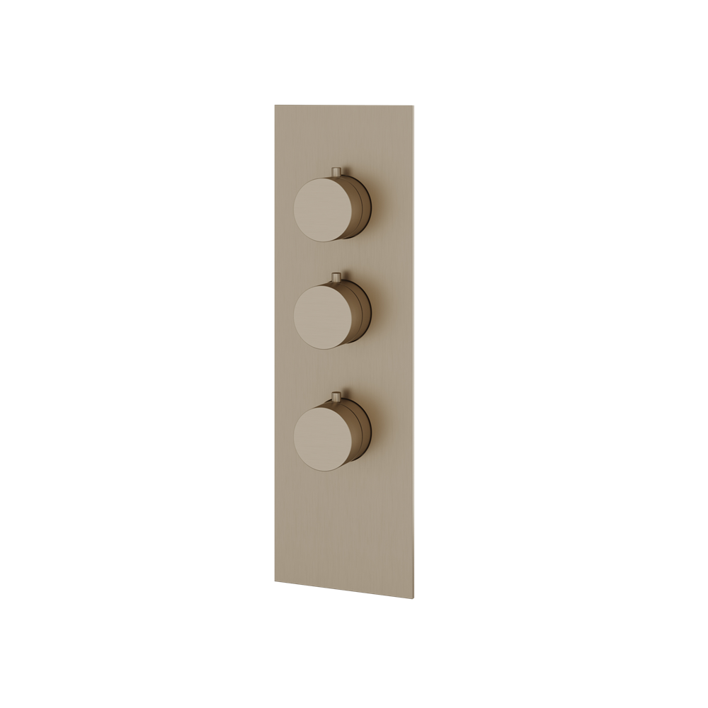 Aquabrass - Square/Round Trim Set for 2 Shut-Off Thermostatic Valve