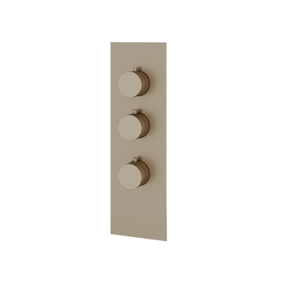 Aquabrass - Square/Round Trim Set for 2 Shut-Off Thermostatic Valve