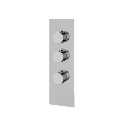 Aquabrass - Square/Round Trim Set for 2 Shut-Off Thermostatic Valve