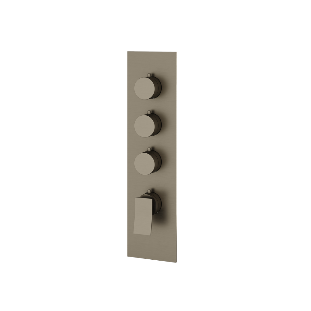 Aquabrass - Chicane Square/Round Trim Set for 3 Shut-Off Thermostatic Valve