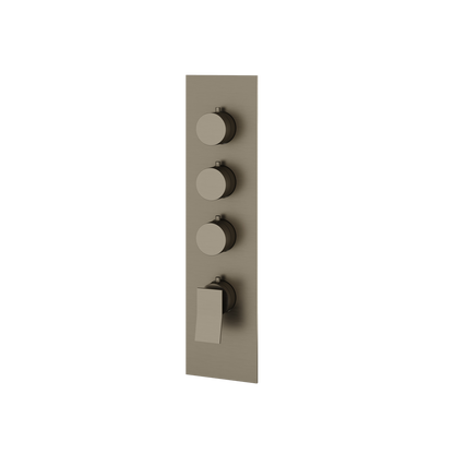 Aquabrass - Chicane Square/Round Trim Set for 3 Shut-Off Thermostatic Valve