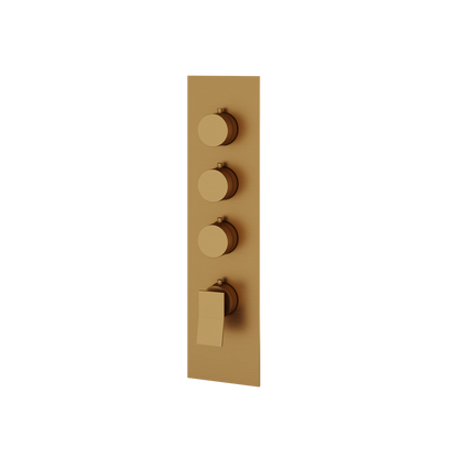 Aquabrass - Chicane Square/Round Trim Set for 3 Shut-Off Thermostatic Valve