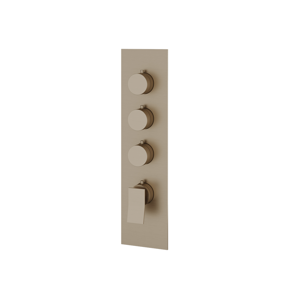 Aquabrass - Chicane Square/Round Trim Set for 3 Shut-Off Thermostatic Valve