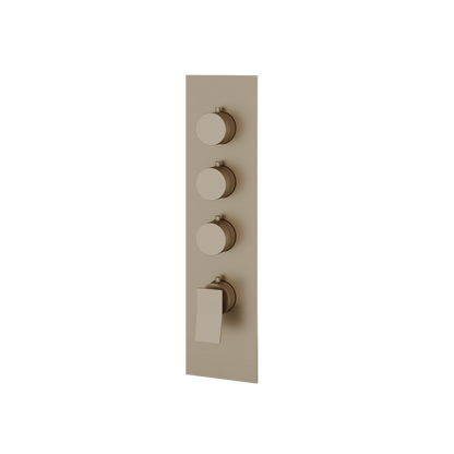 Aquabrass - Chicane Square/Round Trim Set for 3 Shut-Off Thermostatic Valve