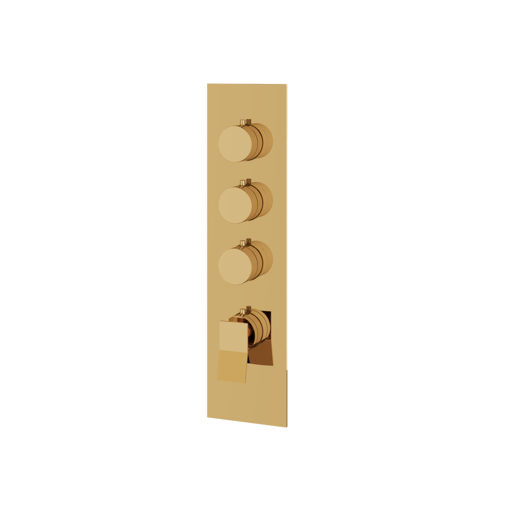 Aquabrass - Chicane Square/Round Trim Set for 3 Shut-Off Thermostatic Valve